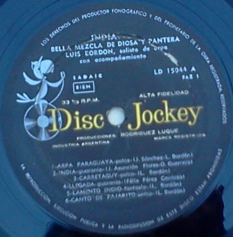 Luis Bordón : India: Bella Mezcla de Diosa y Pantera ..! (LP, Album)