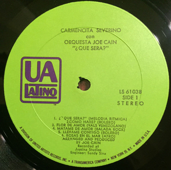 Carmencita Severino Con Orquesta Joe Cain : Que Sera? (LP, Album)