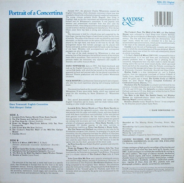 Dave Townsend (2) : Portrait Of A Concertina (LP)