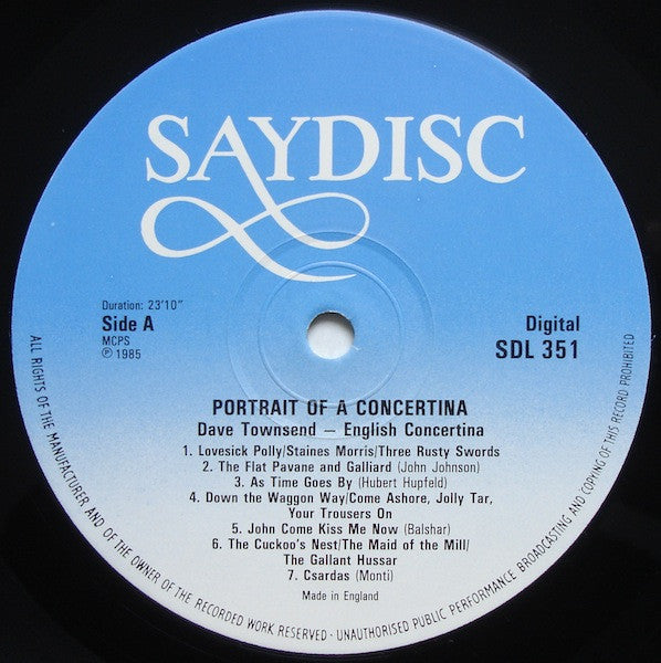 Dave Townsend (2) : Portrait Of A Concertina (LP)