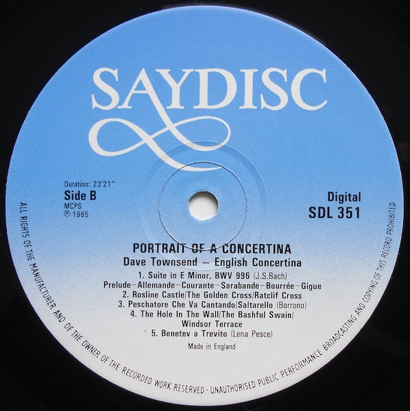 Dave Townsend (2) : Portrait Of A Concertina (LP)