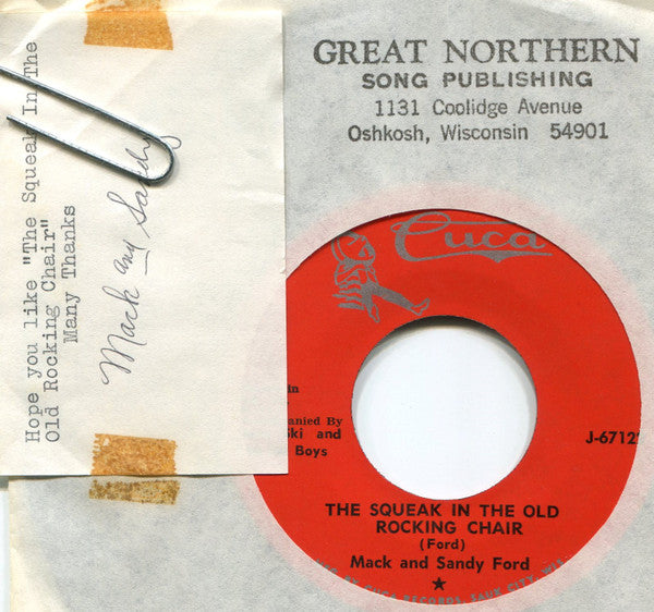 Mack And Sandy Ford* : The Squeak In The Old Rocking Chair (7", Single)