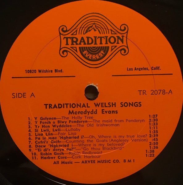Meredydd Evans : Traditional Welsh Songs (LP)