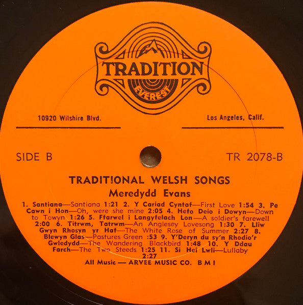Meredydd Evans : Traditional Welsh Songs (LP)