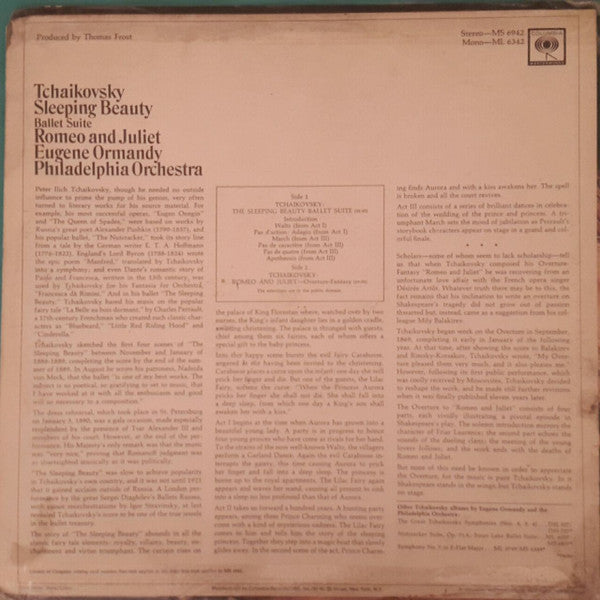 Tchaikovsky*, Eugene Ormandy, Philadelphia Orchestra* : Sleeping Beauty Ballet Suite / Romeo And Juliet (LP)