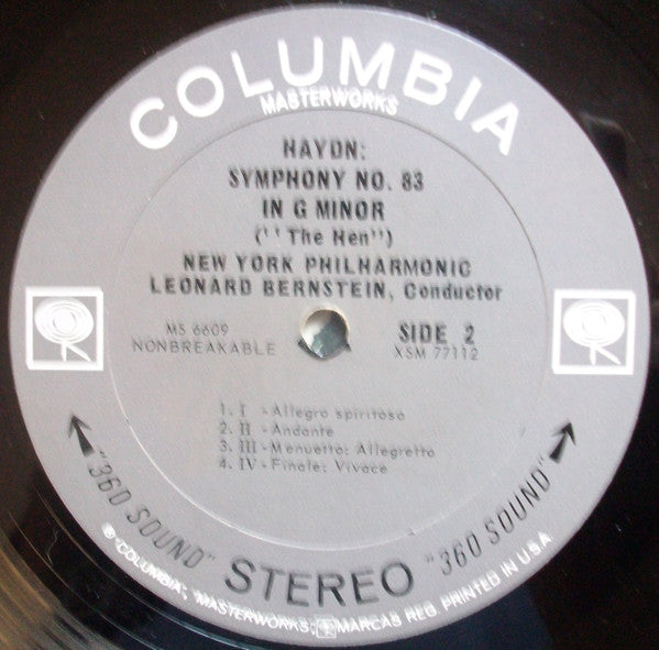 Haydn*, New York Philharmonic, Leonard Bernstein : Symphony No. 82 "The Bear", Symphony No. 83 "The Hen" (LP)