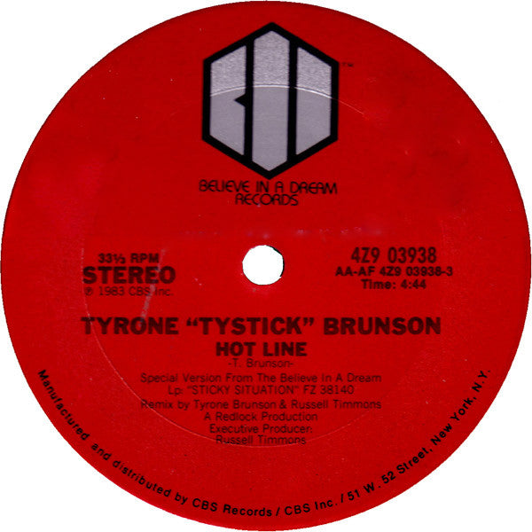 Tyrone Brunson : Hot Line (12")