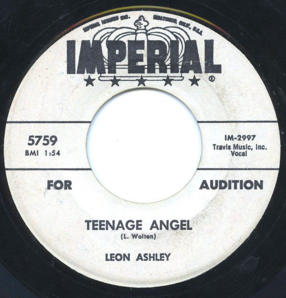 Leon Ashley : The Longest Walk / Teenage Angel (7", Promo)