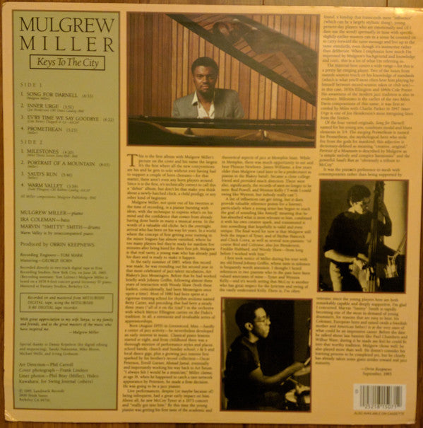 Mulgrew Miller : Keys To The City (LP, Album)