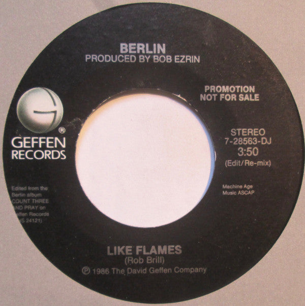 Berlin : Like Flames (7", Promo)