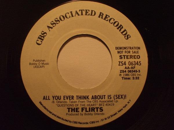 The Flirts : All You Ever Think About Is (Sex) (7", Promo)