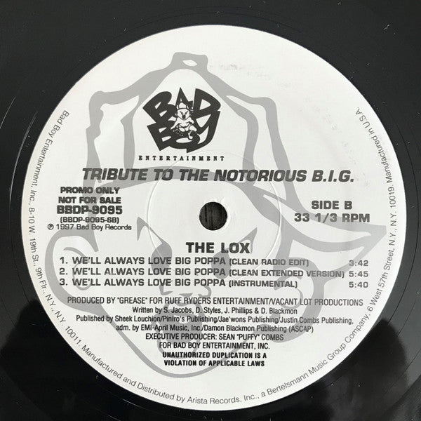 Puff Daddy & Faith Evans / 112 / The Lox : Tribute To The Notorious B.I.G. (12", Promo)