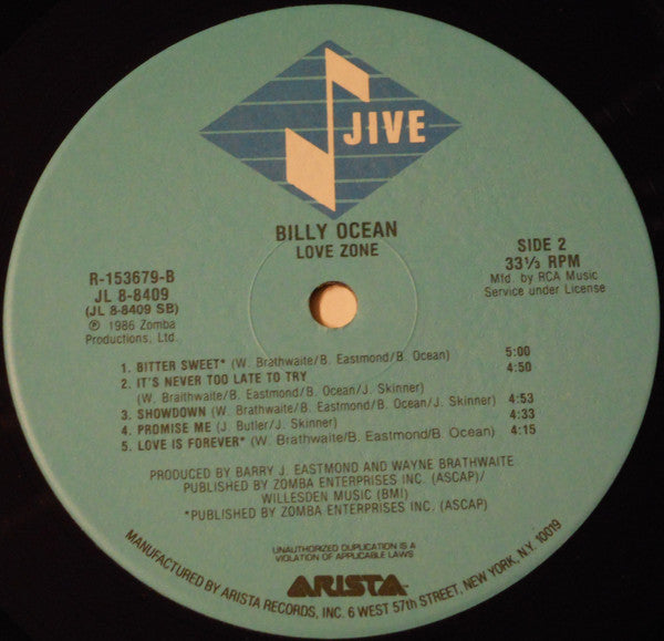 Billy Ocean : Love Zone (LP, Album, Club)