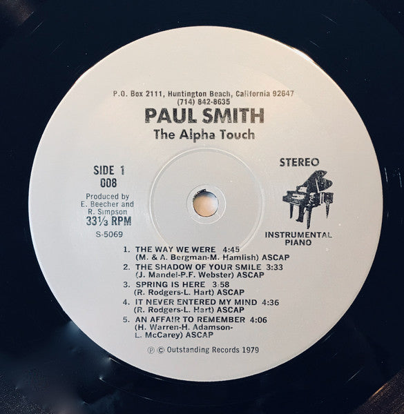 Paul Smith (5) : The Alpha Touch (LP, Album)