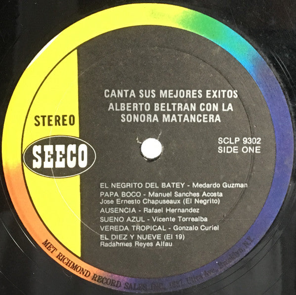 Alberto Beltrán Con La Sonora Matancera : Canta Sus Mejores Exitos (LP, Album)