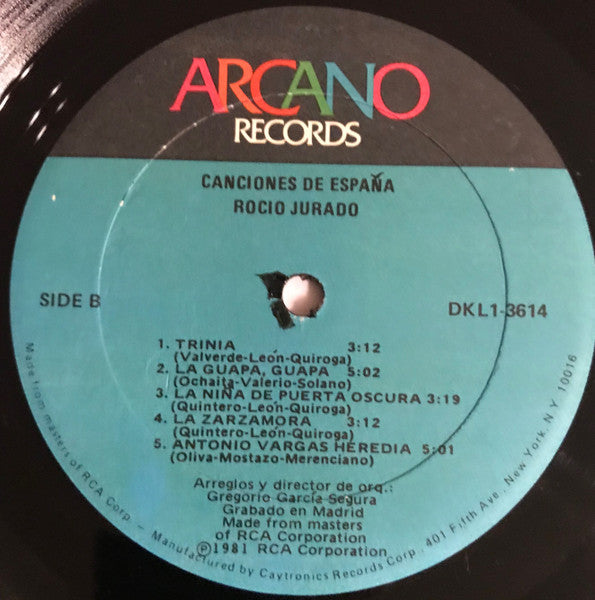 Rocio Jurado : Canciones De España (LP, Album)