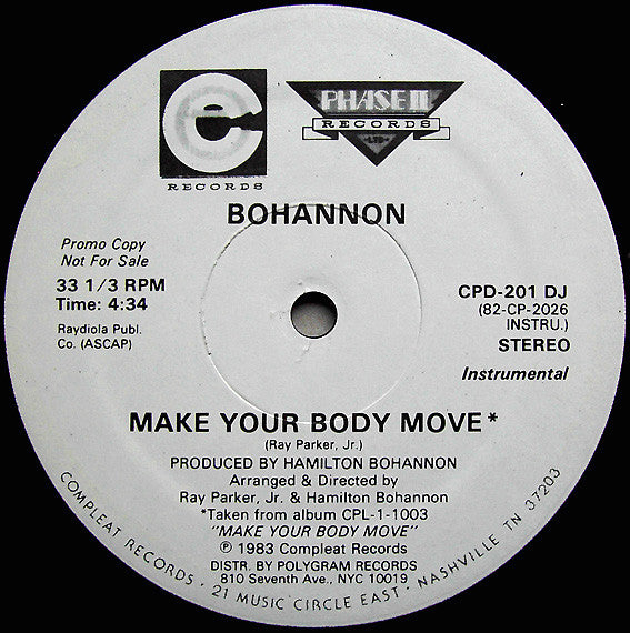 Bohannon* : Make Your Body Move (12", Promo)