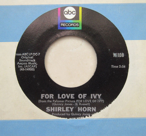 Shirley Horn : For Love Of Ivy / For Love Of Ivy (7", Single, Sid)