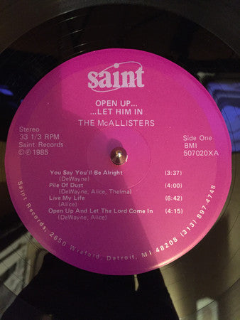The McAllister Singers : Open Up... Let Him In (LP, Album)