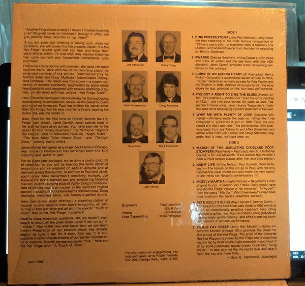 The Hot Frogs Jumping Jazz Band : A Touch Of Class (LP, Album)