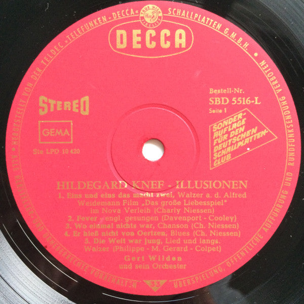 Hildegard Knef : Illusionen (10", Club)