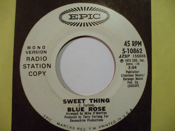 Blue Rose (3) : Sweet Thing (7", Single, Promo)