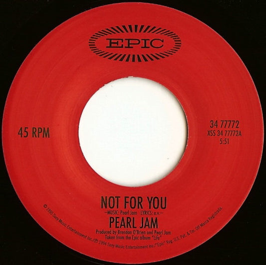 Pearl Jam : Not For You (7", Single)