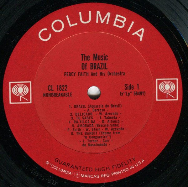 Percy Faith & His Orchestra : The Music Of Brazil! (LP, Album, Mono)