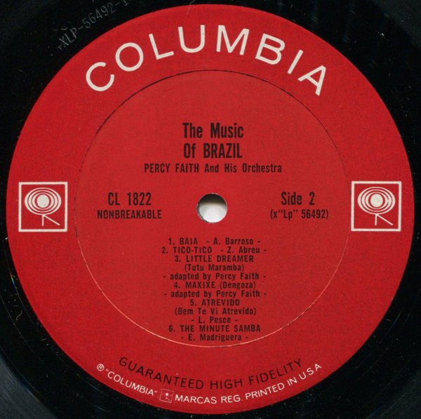 Percy Faith & His Orchestra : The Music Of Brazil! (LP, Album, Mono)
