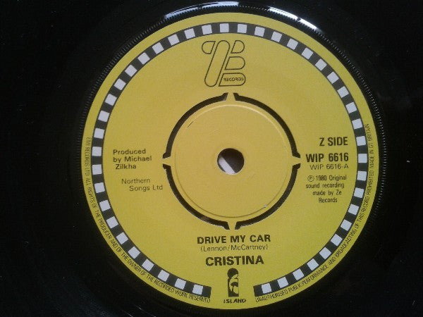 Cristina : Baby You Can Drive My Car (7", Single)