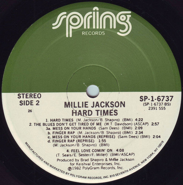 Millie Jackson : Hard Times (LP, Album, 26 )