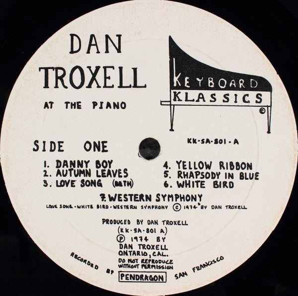 Dan Troxell : Dan Troxell At The Piano (LP)