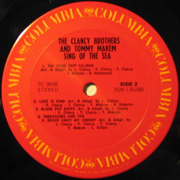 The Clancy Brothers & Tommy Makem : Sing Of The Sea (LP, Album, RE)