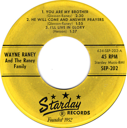 Wayne Raney And Raney Family : You Are My Brother (7", EP)