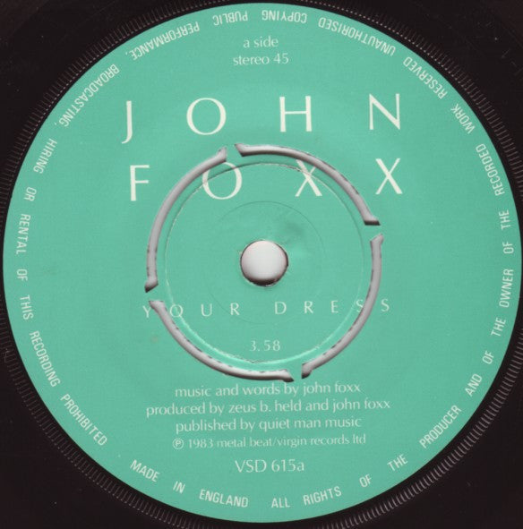 John Foxx : Your Dress (2x7", Single, Gat)