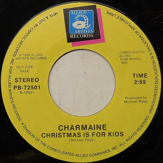 Charmaine : Christmas Is For Kids (7", Single, Promo)