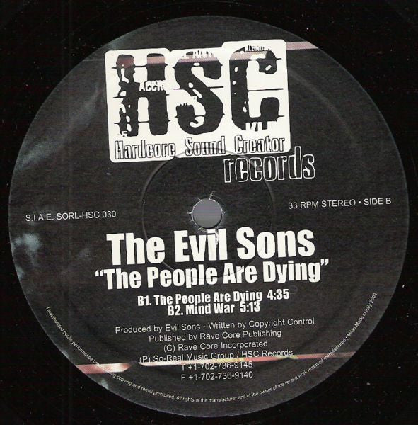 The Evil Sons : The People Are Dying (12")