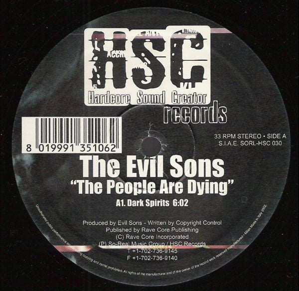 The Evil Sons : The People Are Dying (12")