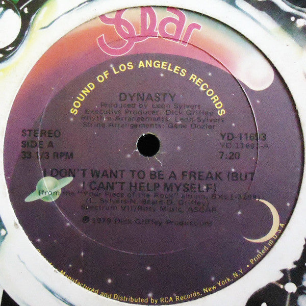Dynasty : I Don't Want To Be A Freak (But I Can't Help Myself) (12", Single)