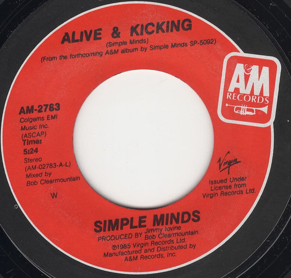 Simple Minds : Alive & Kicking (7", Single, "W")