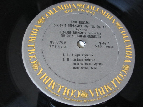 Carl Nielsen, Leonard Bernstein, The Royal Danish Orchestra*, Ruth Guldbaek*, Niels Moller* : Symphony No. 3 (Sinfonia Espansiva) (LP, Album, RE)
