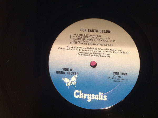 Robin Trower : For Earth Below (LP, Album, RE)