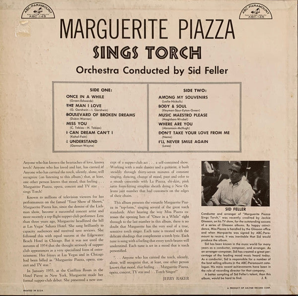 Marguerite Piazza : Sings Torch (LP, Album, Mono)