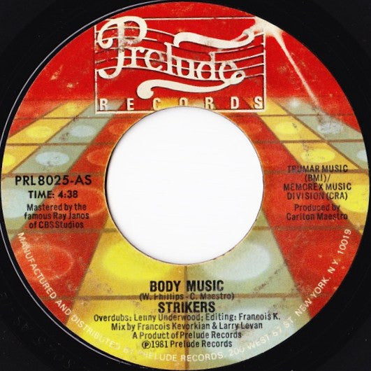 The Strikers : Body Music (7", Single)