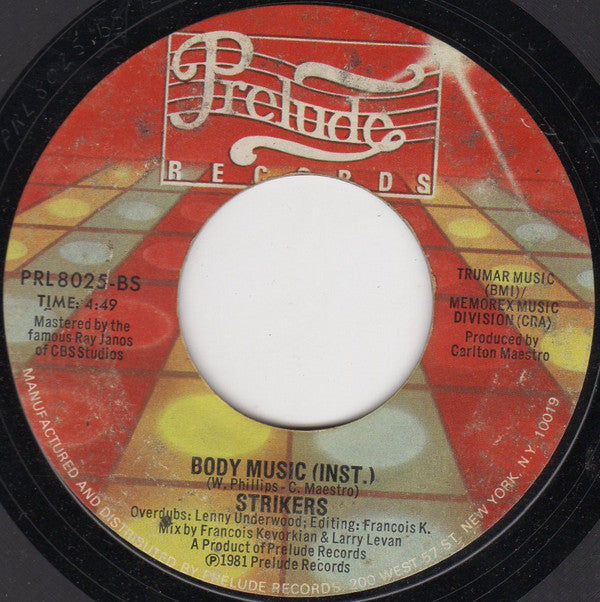 The Strikers : Body Music (7", Single)