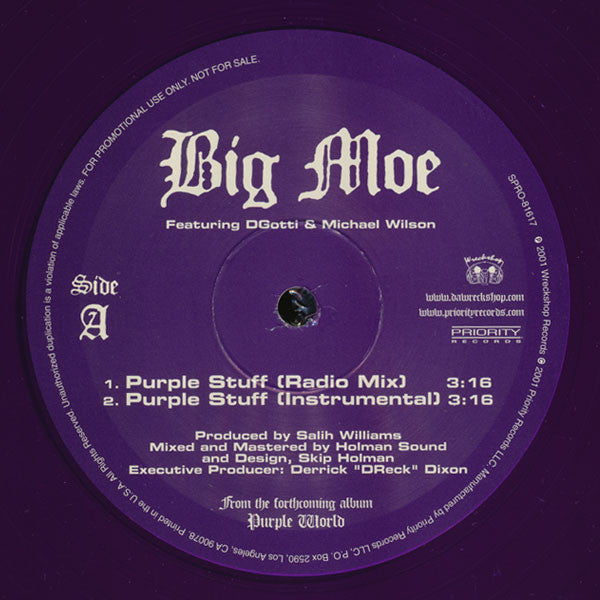 Big Moe : Purple Stuff b/w When I (12", Single, Promo, Pur)