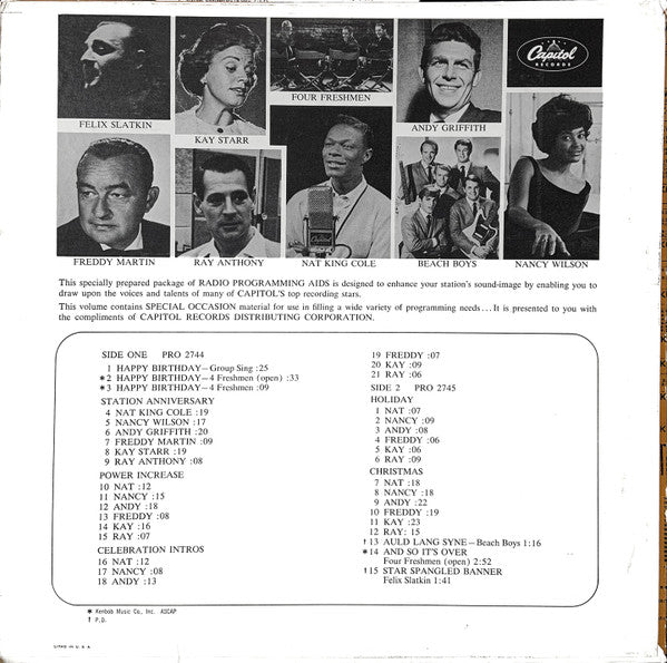 Various : Programming Aids from Capitol Records (LP, Comp, Mono, Ltd, Promo)