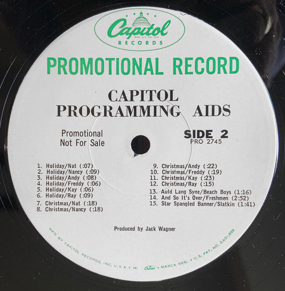 Various : Programming Aids from Capitol Records (LP, Comp, Mono, Ltd, Promo)