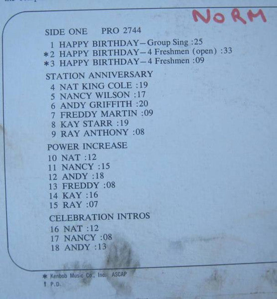 Various : Programming Aids from Capitol Records (LP, Comp, Mono, Ltd, Promo)