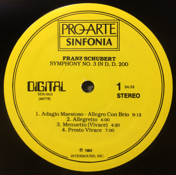 John Perras, Wiener Symphoniker, Schubert* : Symphonies 3 & 4 "Tragic" (LP)